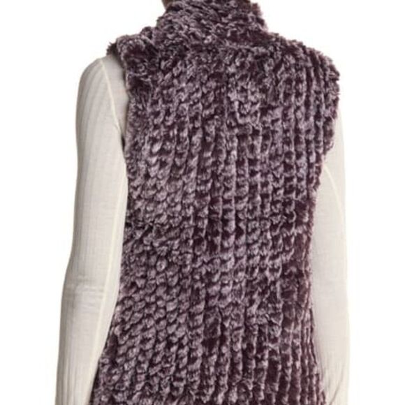 Love Token Faux Fur Waterfall Vest Purple Open Front w/ Pockets Women's Sz S NWT - Picture 6 of 12